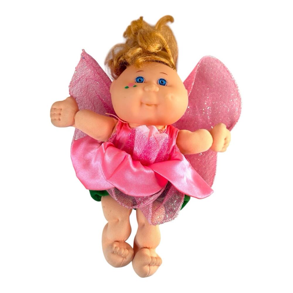 Vintage 1995 Cabbage Patch Kids 8” Garden Fairy Doll Mattel Blonde Pink Outfit
